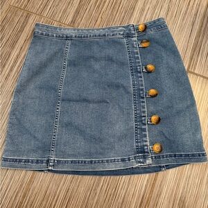 - FREE PEOPLE DENIM SKIRT READY FOR YOUR FALL BOOTS